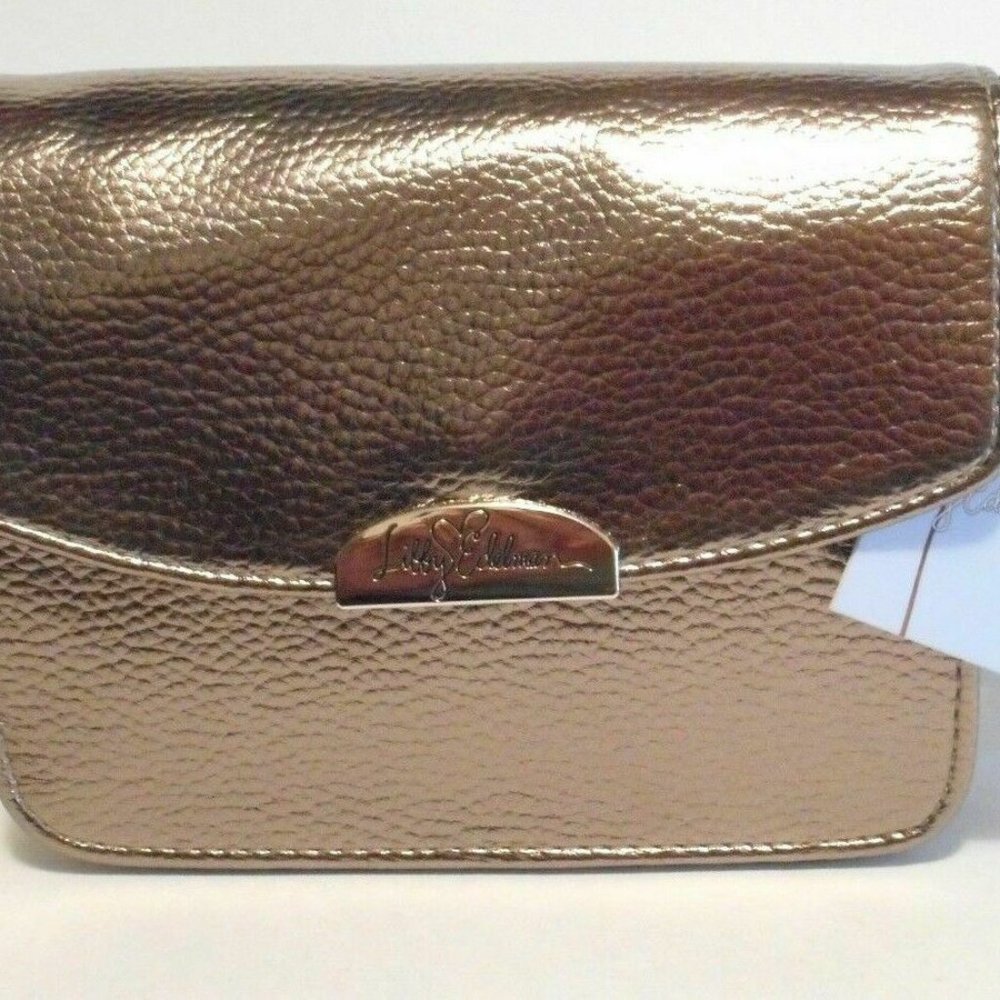 NEW LIBBY EDELMAN Shiny Lead Silver Color Mini Cross body Handbag
